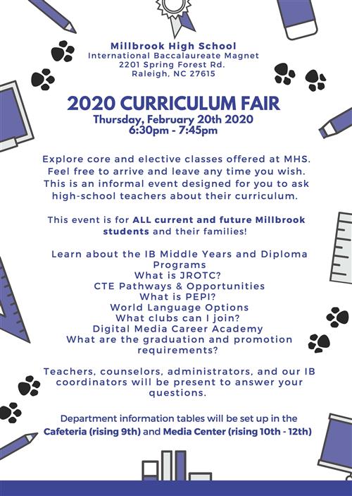 2020 Curriculum Fair 2020 Curriculum Fair
